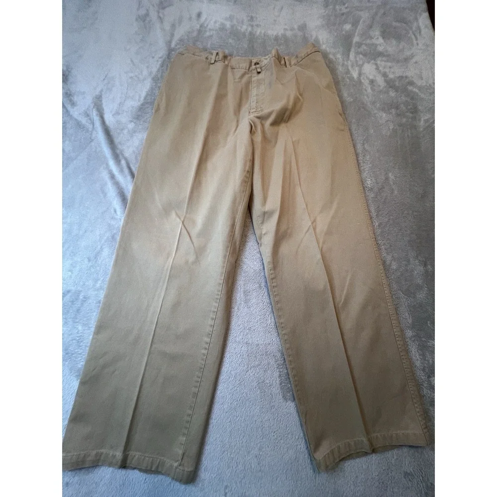 Faconnable Jeans Mens 36 Khaki Chino Pants Straight Leg Cotton Casual